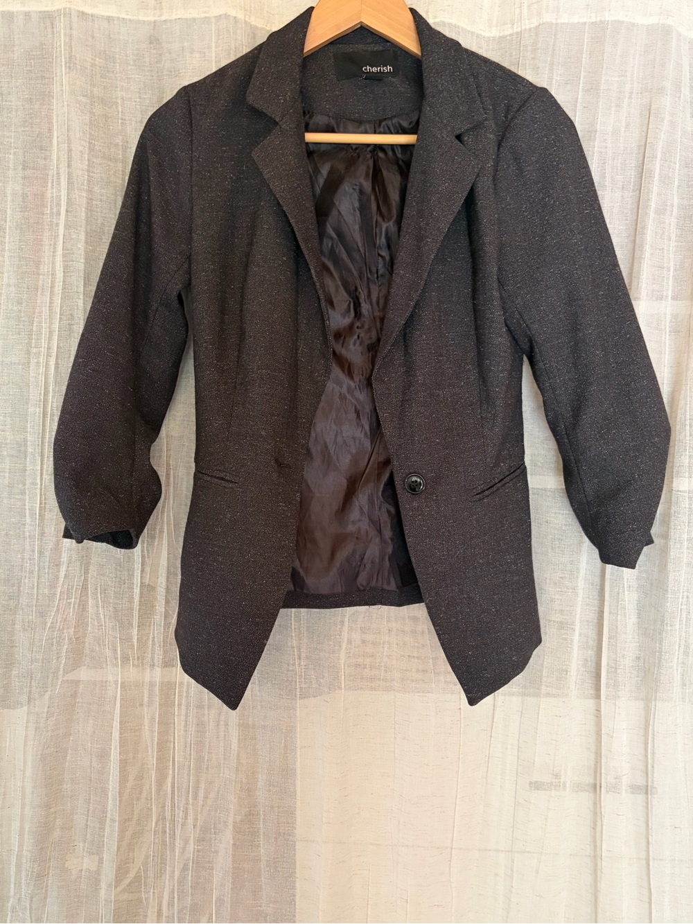 Poshmark Title: Cherish Tailored Charcoal Blazer Size Small – Timeless Classic